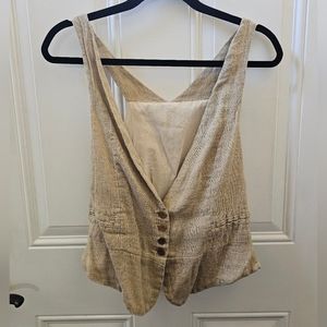 Linen Cotton Vest, One Size (Best for S or M)